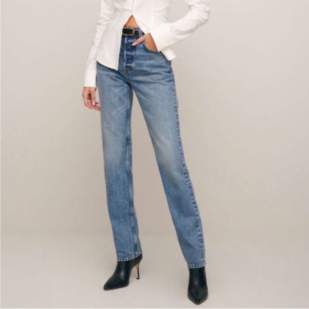 Reformation X Camille Rowe Mid Rise Relaxed Straight Leg Jeans Women’s Size 30